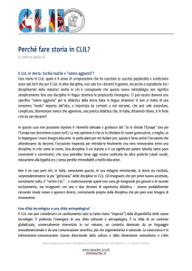 Perché fare storia in CLIL? - Storia e Geografia