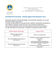 Economia - Esami approvati - UCSC International