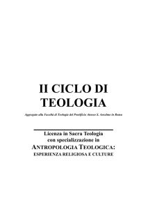 II CICLO DI TEOLOGIA ______ - Istituto Teologico San Pietro