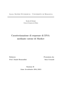 Caratterizzazione di sequenze di DNA mediante catene di Markov