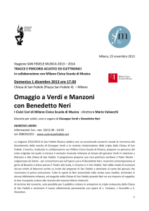 comunicato stampa Omaggio a Verdi e Manzoni con Benedetto Neri
