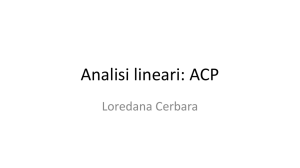 Analisi lineari: ACP