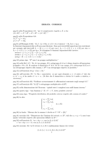ERRATA CORRIGE pag.2) nella Proposizione 2.5: “per il