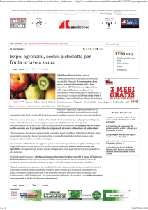 Expo: agronomi, occhio a etichetta per frutta in tavola sicura