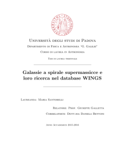 Galassie a spirale supermassicce e loro ricerca nel database WINGS