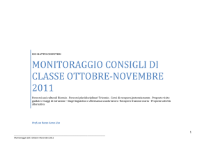 monitoraggio consigli di classe ottobre-novembre 2011