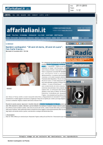 Affaritaliani.Libero.it (web) - Bambini Cardiopatici nel Mondo