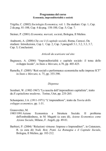 Programma del corso Trigilia, C. (2002) Sociologia Economica, vol