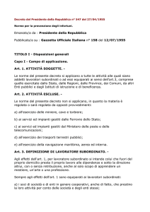 Decreto del Presidente della Repubblica n° 547 del 27/04/1955