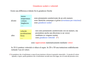 Grandezze scalari e vettoriali