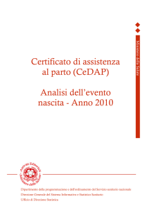 Sintesi rapporto Cedap - Ministero della Salute