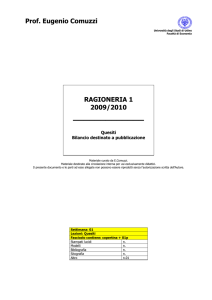 Prof. Eugenio Comuzzi RAGIONERIA 1 2009/2010