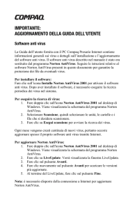 importante: aggiornamento della guida dell`utente