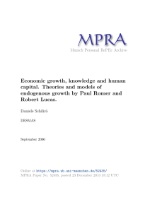 Economic growth, knowledge and human capital. Theories and