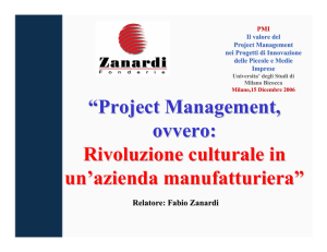 Project Management, ovvero: Rivoluzione culturale in un - PMI-NIC