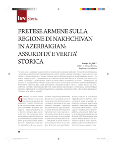 pretese armene sulla regione di nakhchivan in azerbaigian