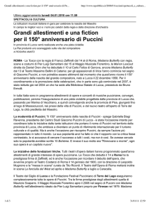 Grandi allestimenti e una fiction per il 150° anniversario di Puccini