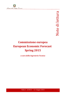 Nota 2 - Previsioni della Commissione Europea