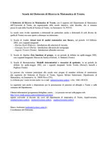 Scuole del Dottorato di Ricerca in Matematica di Trento.