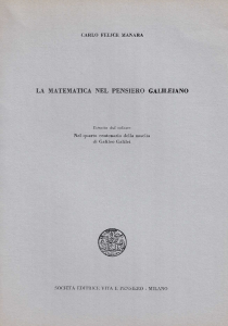 La Matematica nel pensiero galileiano