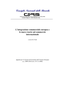 L`integrazione commerciale europea e le nuove teorie - Ceris-CNR