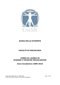 Guida al Corso di Laurea in Scienze e Tecniche Psicologiche