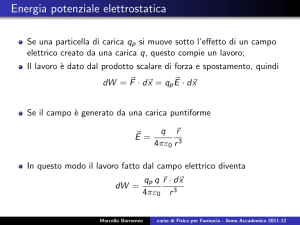 Potenziale elettrostatico - Dipartimento di Fisica e Geologia