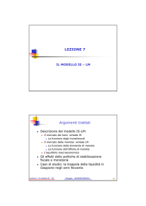 LEZIONE 7 Argomenti trattati - Dipartimento di Economia Università