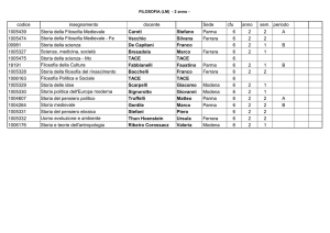 codice insegnamento docente Sede cfu anno
