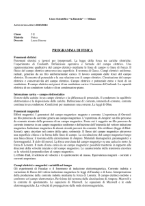 programma di fisica - Liceo Scientifico Statale Einstein Milano