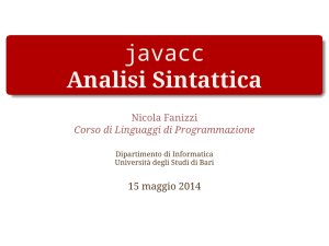 javacc Analisi Sintattica