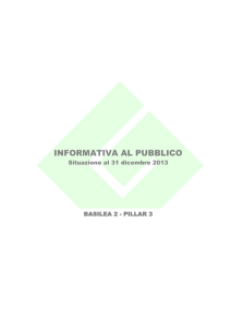 Informativa al pubblico Basilea 2- Pillar 3