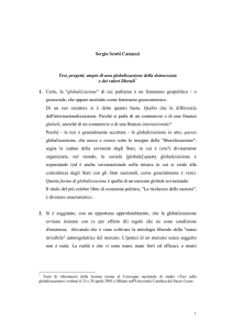 Tesi, progetti, utopie di una globalizzazione della democrazia e dei