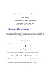Zeri di funzioni e teorema di Sturm