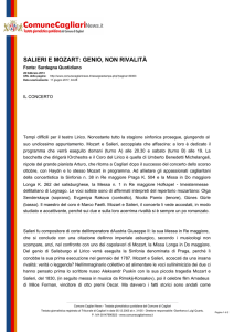 Comune Cagliari News - Salieri e Mozart: genio, non rivalità