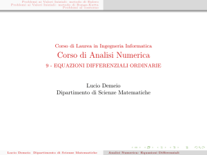 Corso di Laurea in Ingegneria Informatica Corso di Analisi Numerica