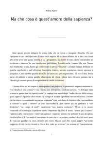 Ma che cosa è quest`amore della sapienza? - "Ferraris"