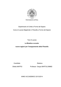 Dipartimento di Civiltà e Forme del Sapere Corso di Laurea