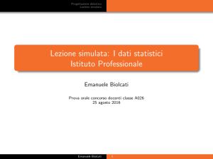 Lezione simulata: I dati statistici Istituto Professionale