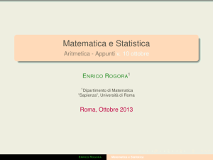 Aritmetica - Dipartimento di Matematica