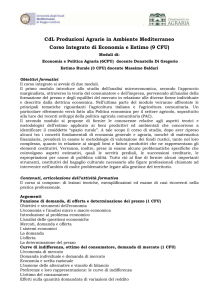 CdL Produzioni Agrarie in Ambiente Mediterraneo Corso Integrato