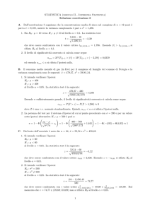 STATISTICA (modulo II - Inferenza Statistica) Soluzione