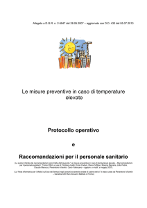 protocollo operativo e raccomandazioni per il