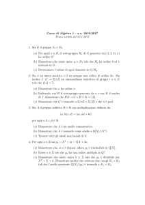 Corso di Algebra 1 - a.a. 2016-2017 Prova scritta del 23.1.2017 1
