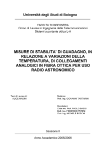 misure di stabilita` di guadagno, in relazione a variazioni - INAF-IRA