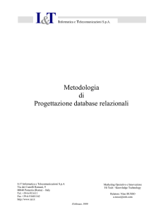 Metodologia di Progettazione database relazionali