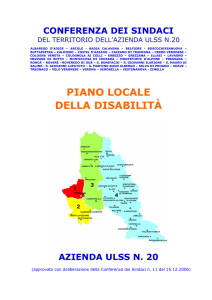 PIANO LOCALE - Area Servizi Sociali ULSS20 VERONA Regione