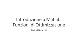 Introduzione a Matlab: Funzioni di Ottimizzazione