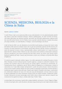 SCIENZA, MEDICINA, BIOLOGIA e la Chiesa in Italia