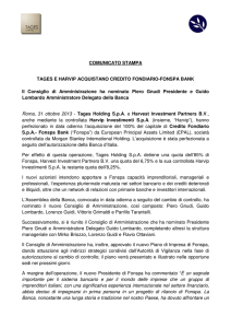 Comunicato Stampa - Credito Fondiario